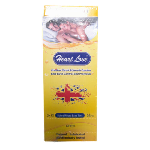 Heart Love Dotted Ribbed Extra Time Condom