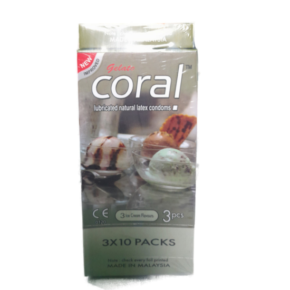 Coral Lubricated Natural Latex Condoms